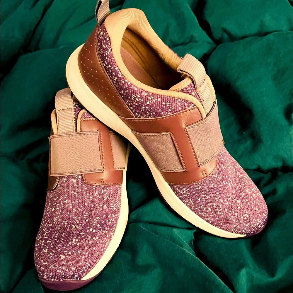 Alegria slip-on sneakers, plum tweed, 10, new without box